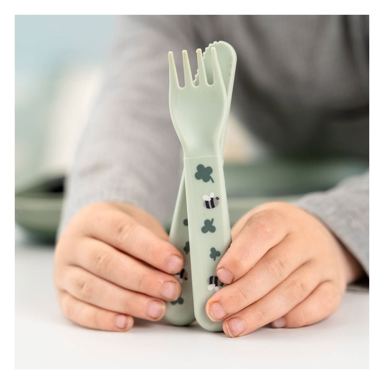 Done by Deer Foodie Dinerset met Zuignap Tiny Farm - Groen