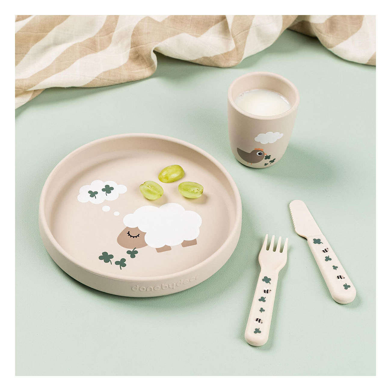 Panneau adhésif en silicone Deer Stick & Stay Tiny Farm - Sable