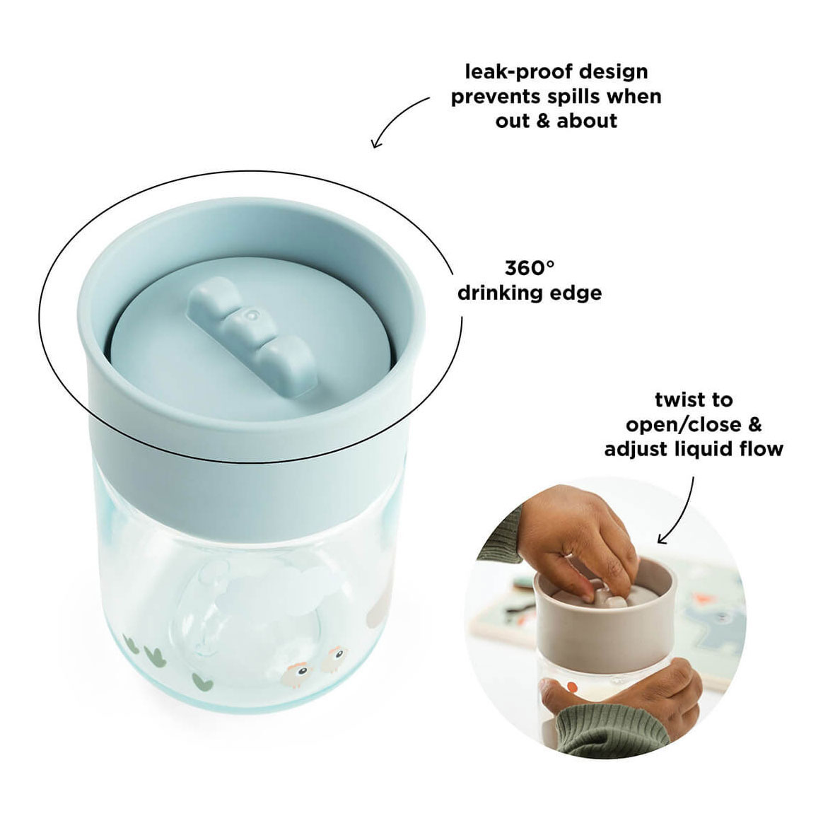 Réalisé par Deer Practice Cup 360 Tiny Farm - Bleu