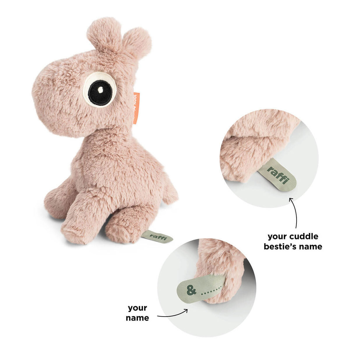 Done by Deer Knuffel Raffi Roze - 26 cm
