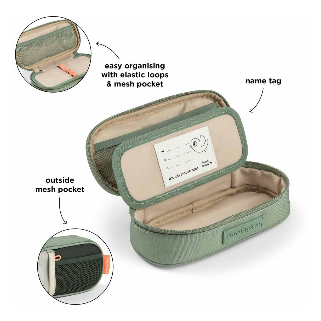 Done by Deer Etui Tiny Trails - Groen