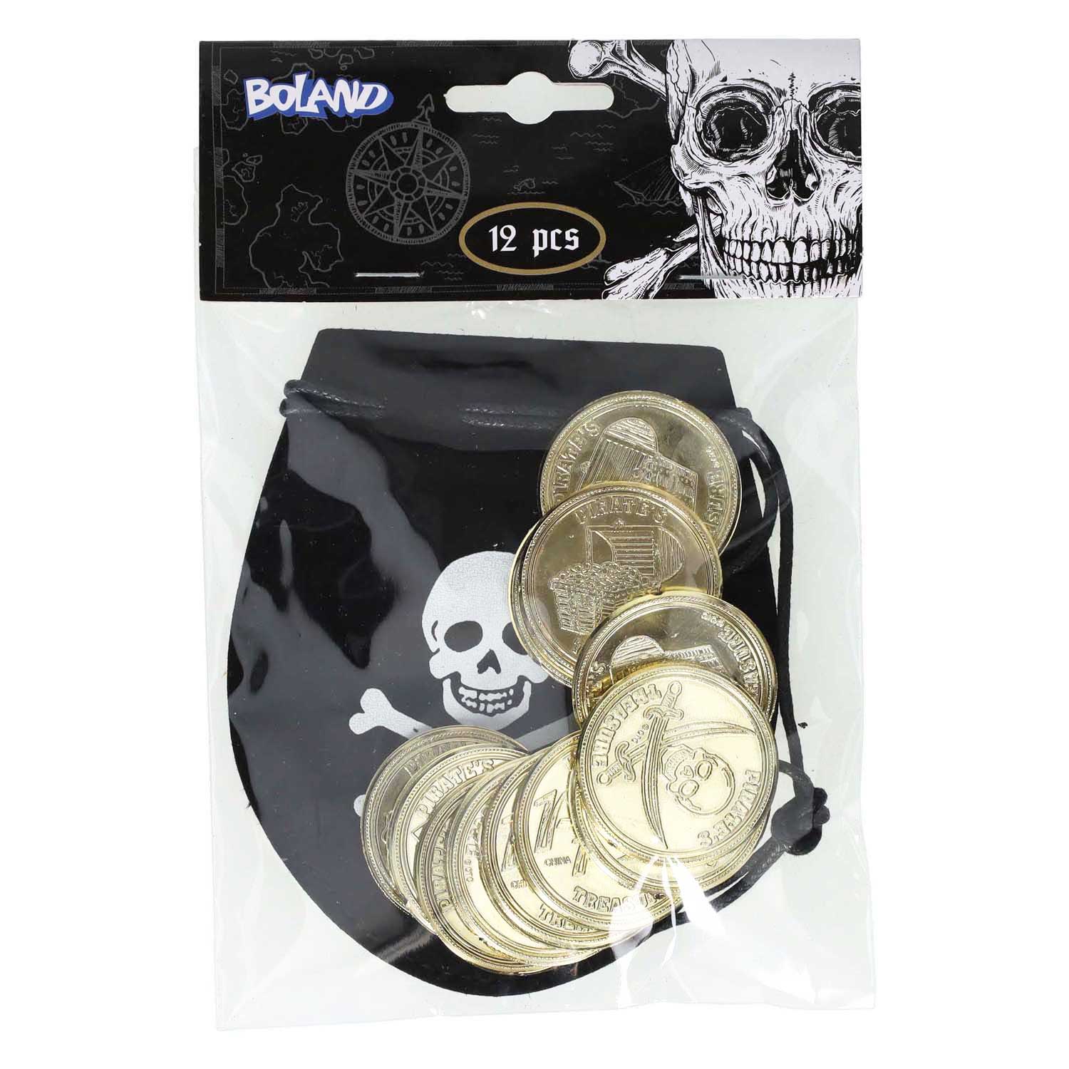 Sac d'argent pirate + 12 pièces