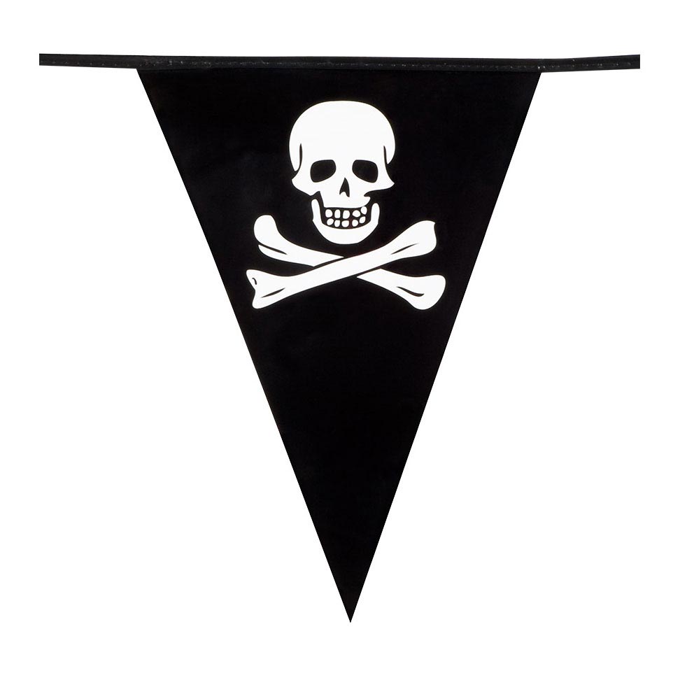 Boland Piraten-Flagge schwenkend
