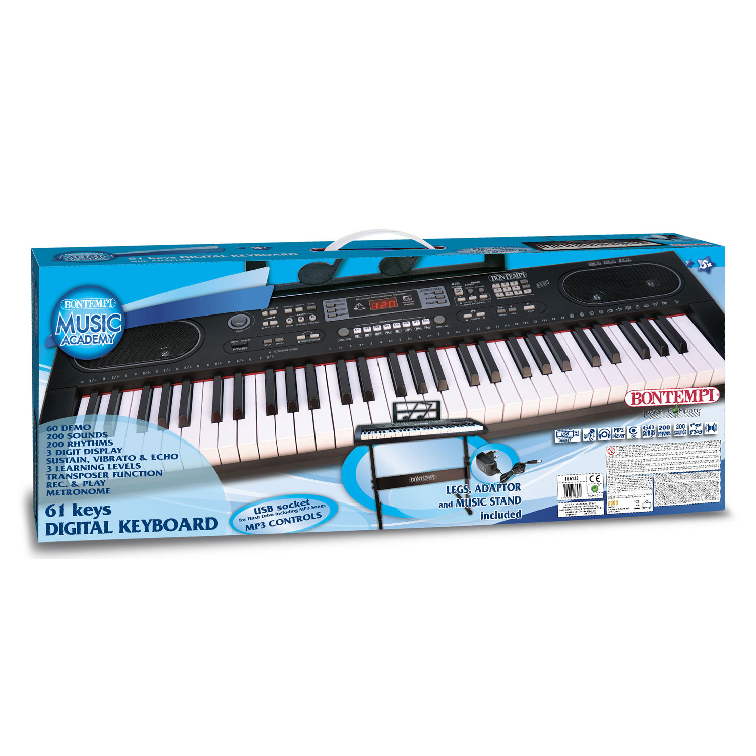 Bontempi Luxe Keyboard Staand, 61 toetsen