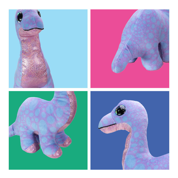 Peluche Lumo Stars - Dino Brontosaure, 15 cm