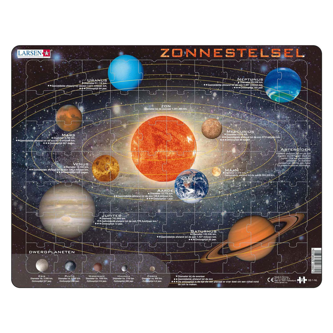 Larsen Legpuzzel Het Zonnestelsel, 70st.