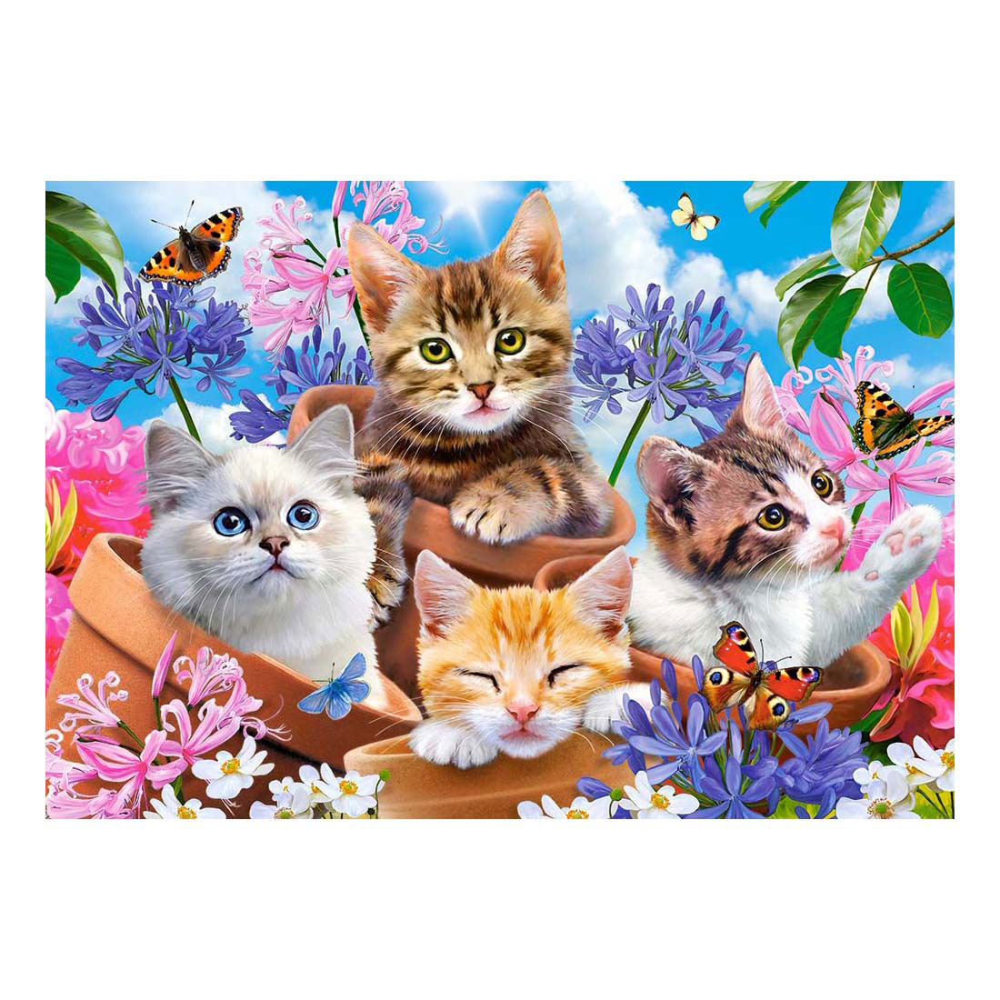 Puzzle Castorland Chatons avec fleurs, 500 pièces.