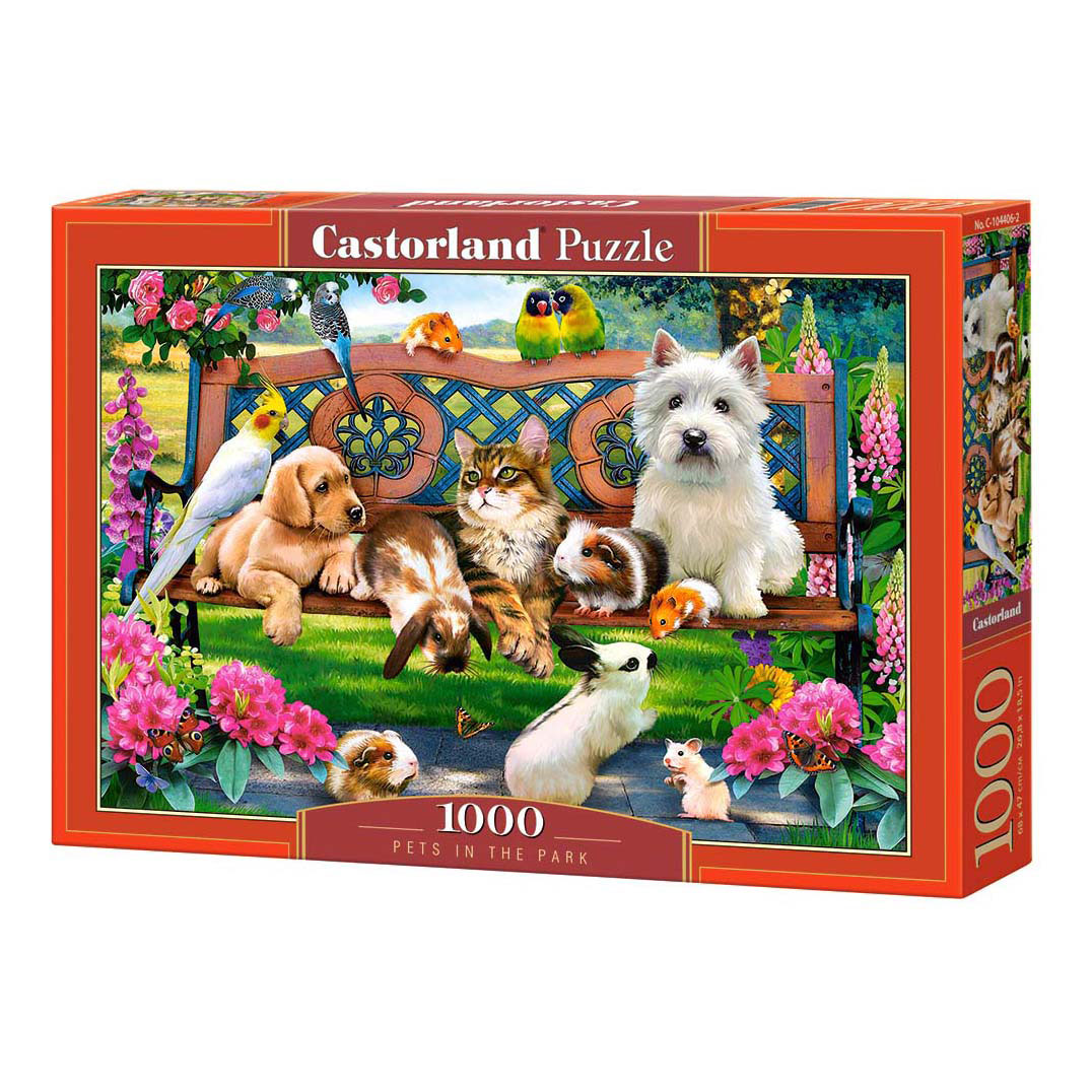 Puzzle Castorland Animaux de compagnie dans le parc, 1000 pièces.