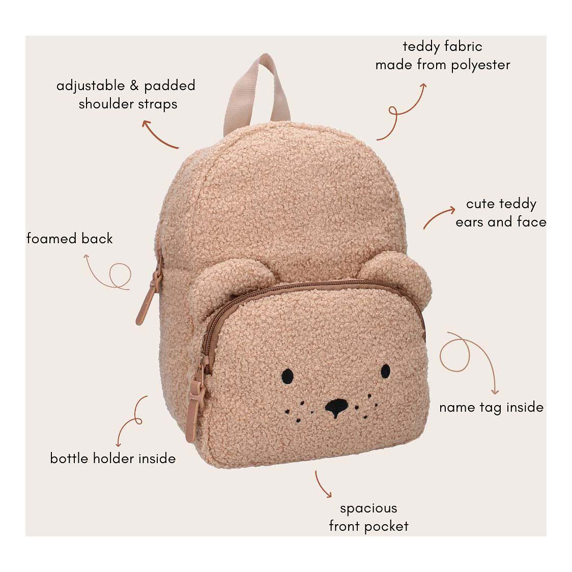 Sac à dos Kidzroom Pisa Comfort Friends Ours en peluche