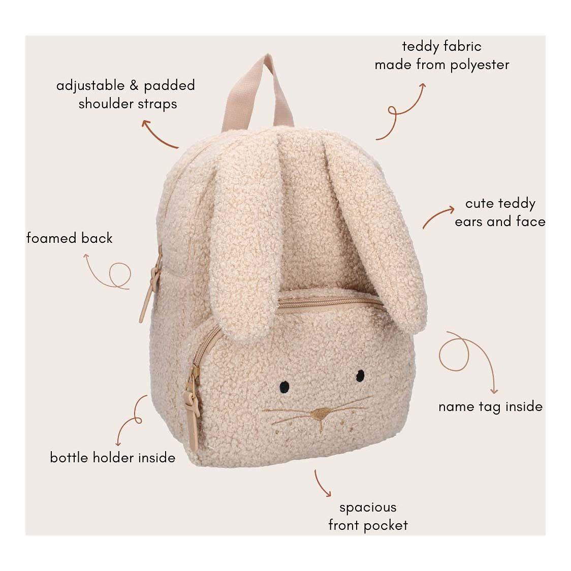 Kidzroom Rugzak Pisa Comfort Friends Konijn