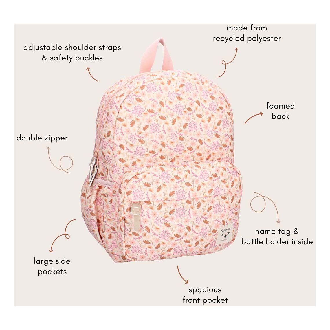 Sac à dos Kidzroom Turin Enchanted Memories Rose