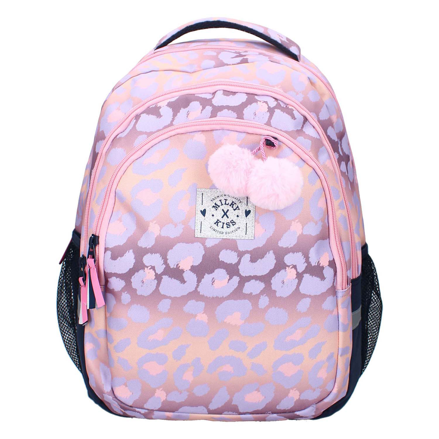 Milky Kiss Rugzak Fierce Fusion Paarse Panterprint, 3-vaks