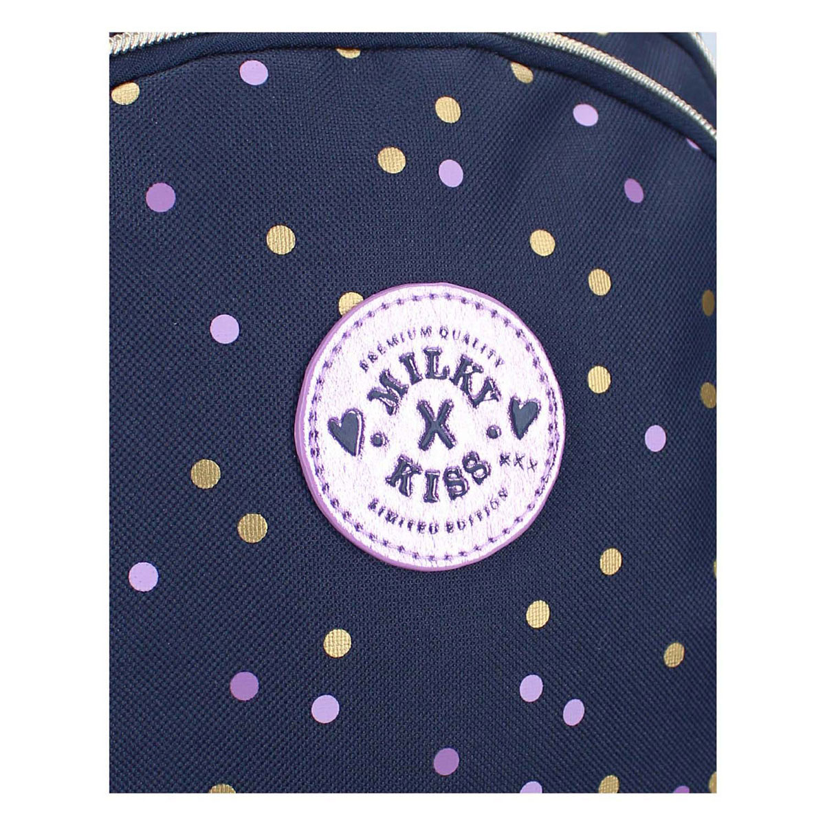 Milky Kiss Rugzak Dotted Delight Paars/Gouden Stippen, 3-vaks
