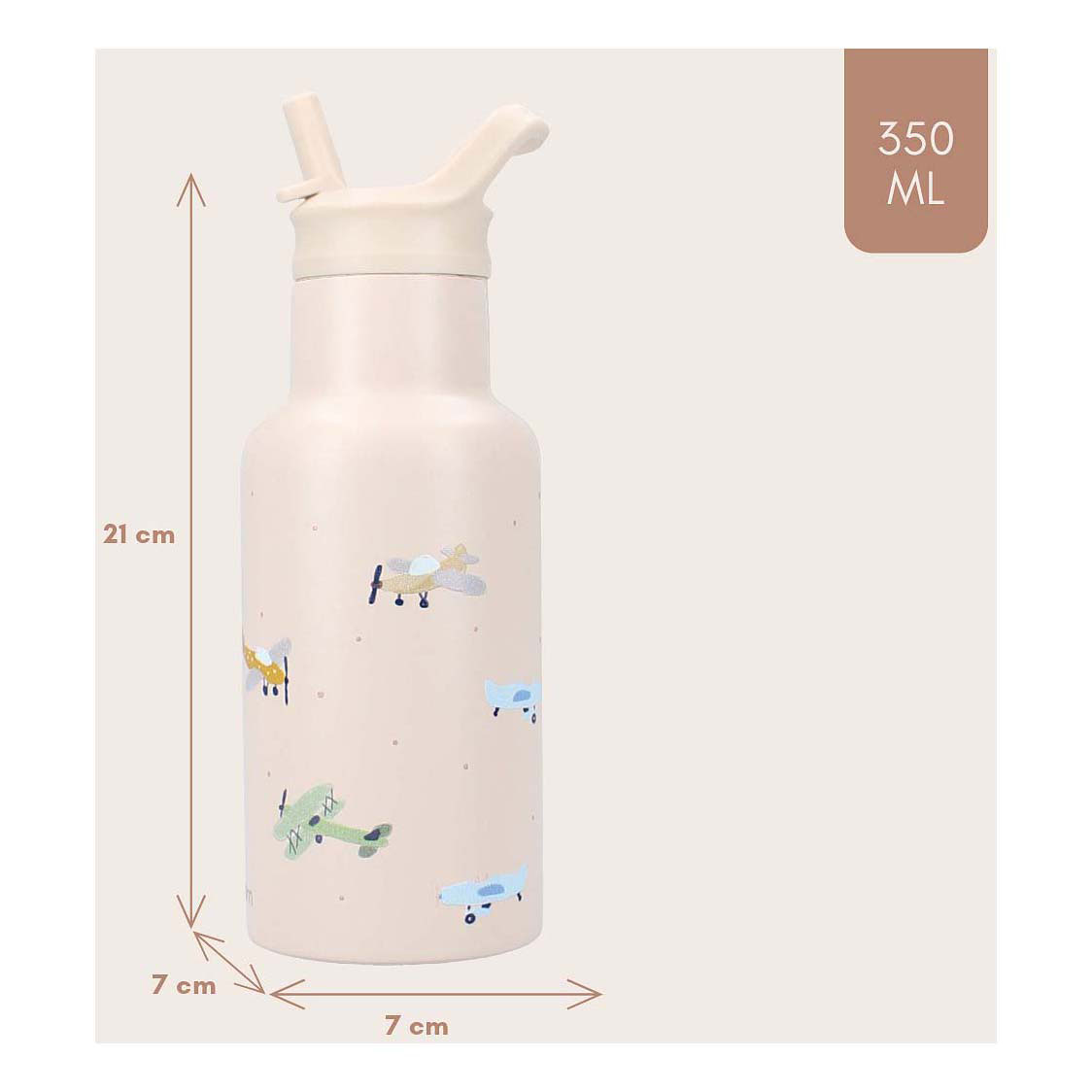 Kidzroom Drinkfles Sweet Sips Vliegtuigen, 350ml
