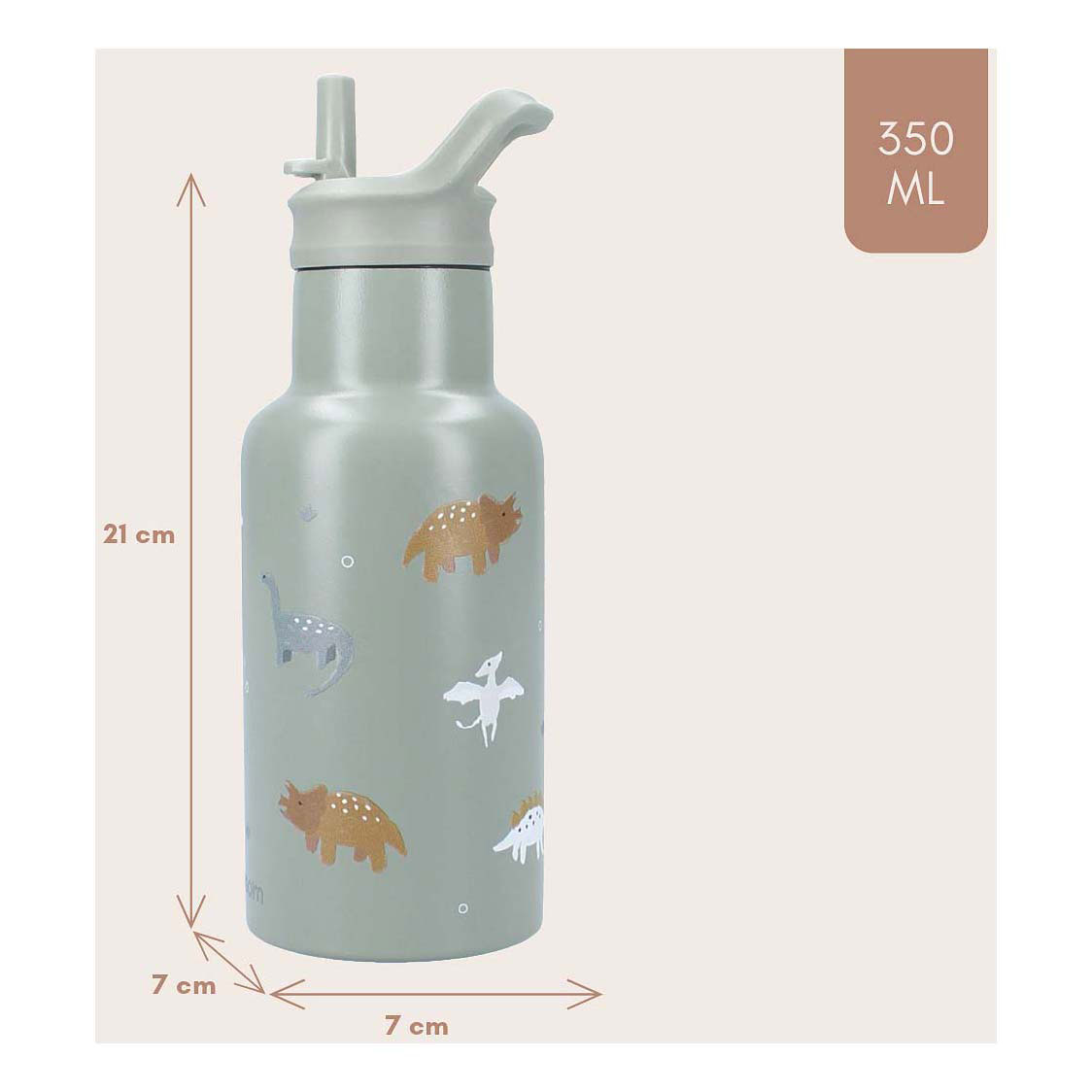 Kidzroom Drinkfles Sweet Sips Dino, 350ml