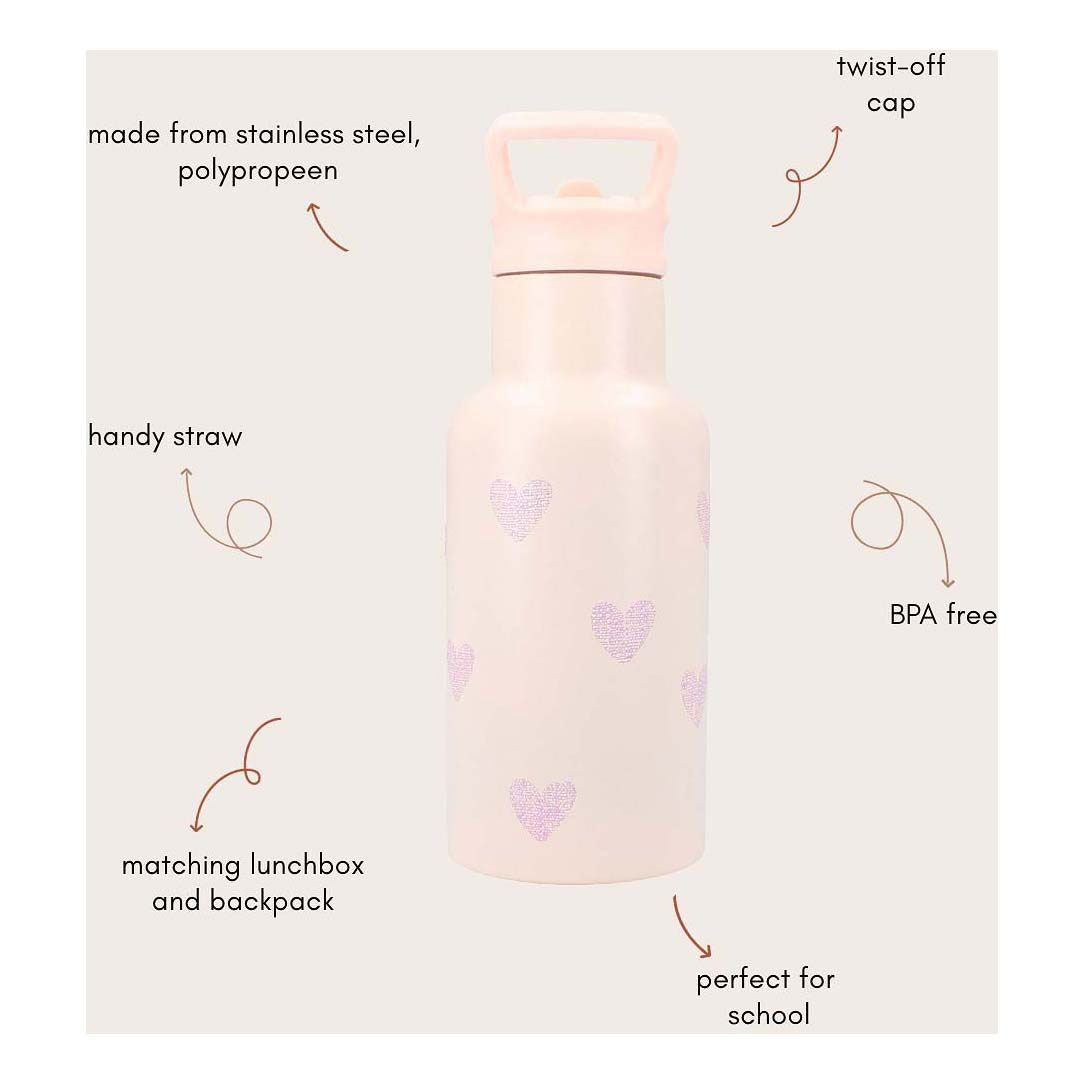Kidzroom Drinkfles Sweet Sips Hartjes, 350ml