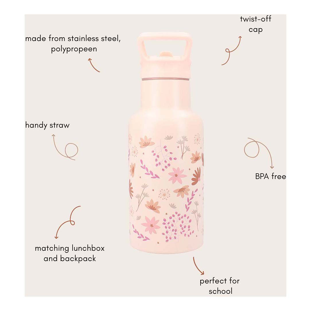 Kidzroom Drinkfles Sweet Sips Bloemen, 350ml
