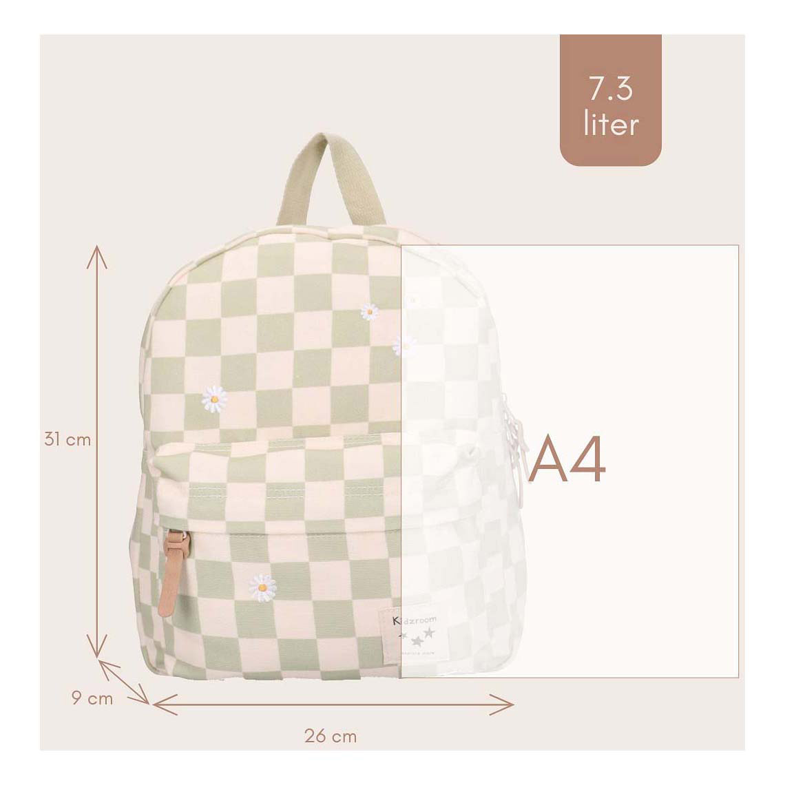 Sac à dos Kidzroom Nostalgia - Motif à carreaux