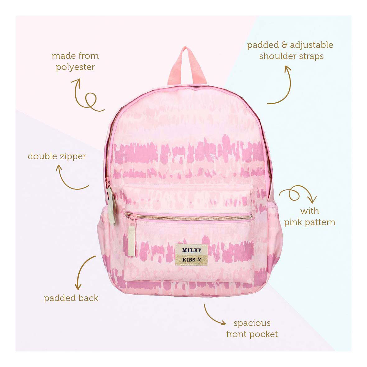 Milky Kiss Rucksack Love And Laughter - Rosa Milky Kiss Rucksack Love And Laughter - Rosa