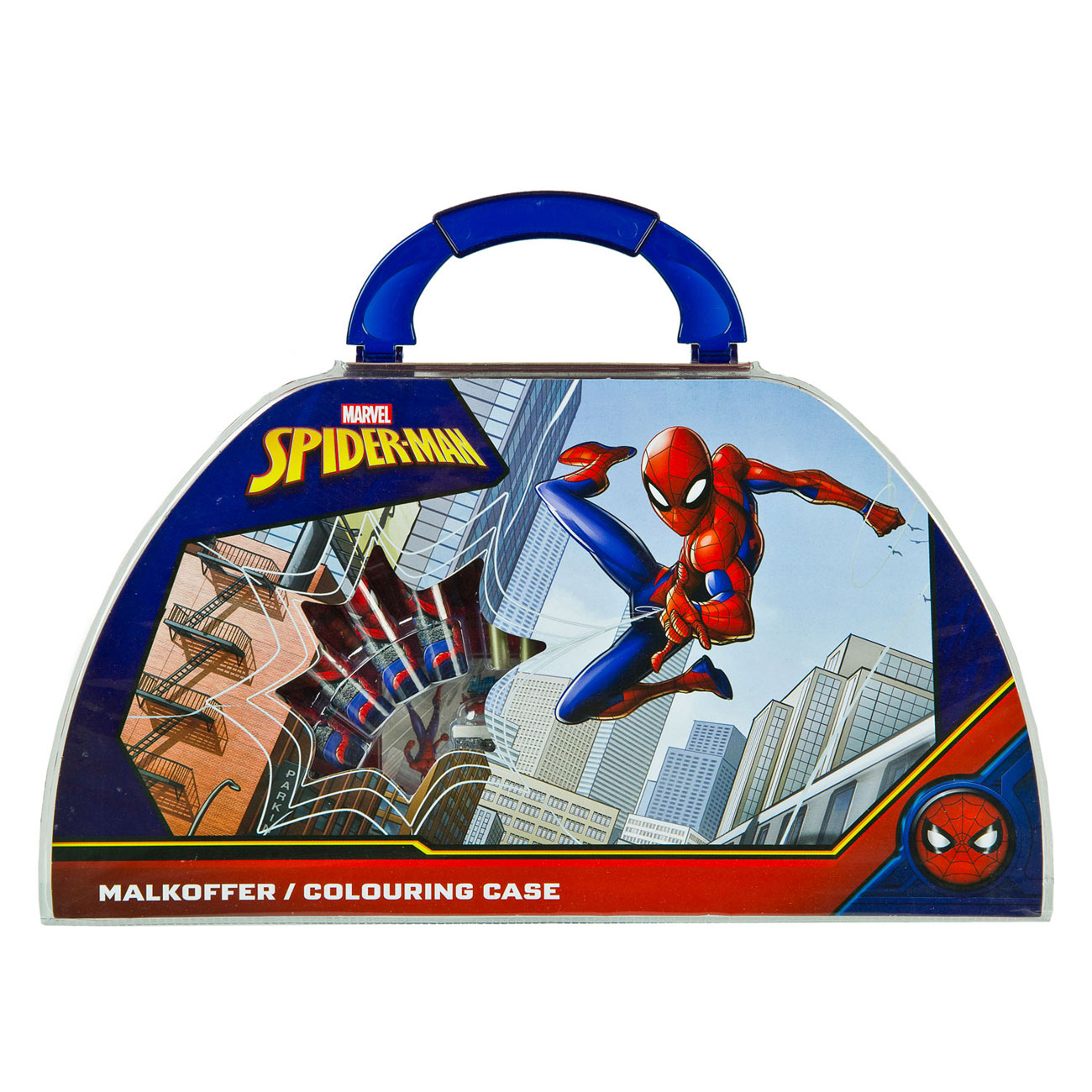Étui de coloriage Spiderman, 51 pièces.