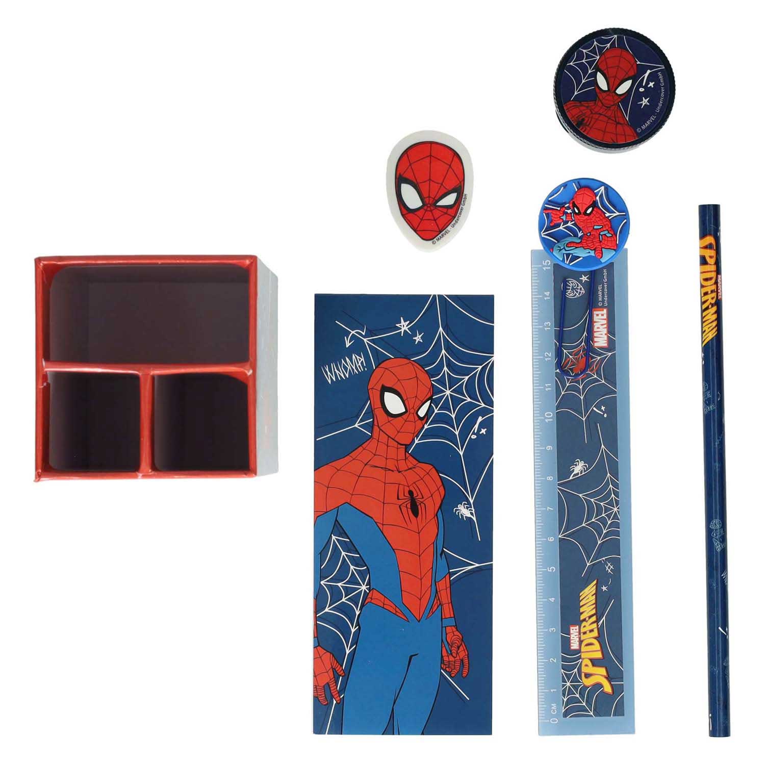 Spiderman Schreibtischset, 7-teilig.
