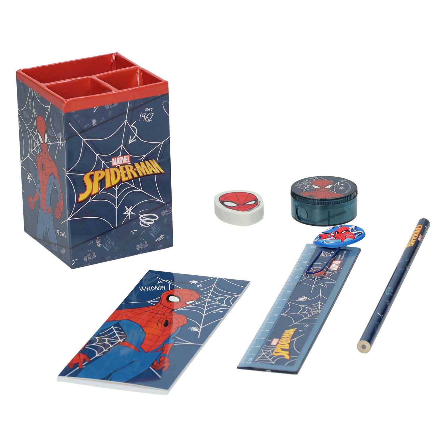 Spiderman Schreibtischset, 7-teilig.