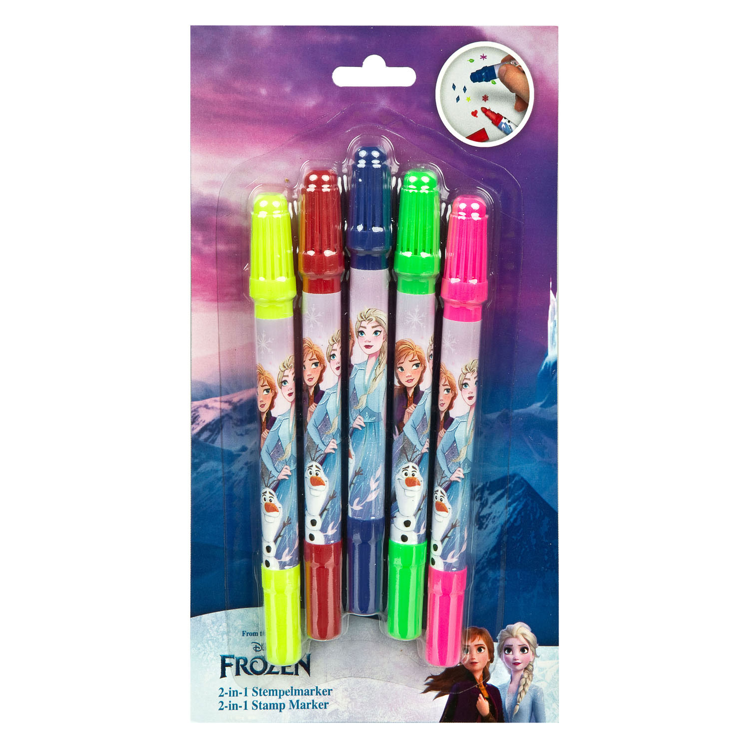 Stylo tampon 2 en 1 La Reine des Neiges, 4 pcs.