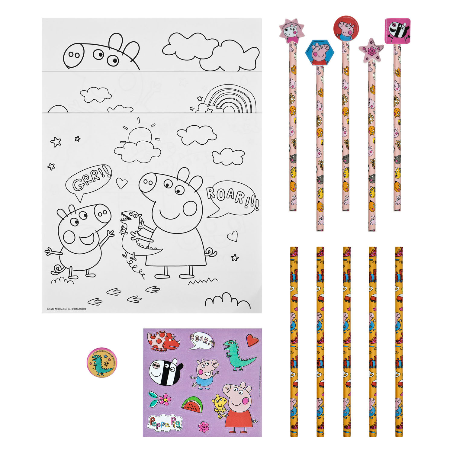 Set de coloriage avec gommes Peppa Pig, 29 pcs.