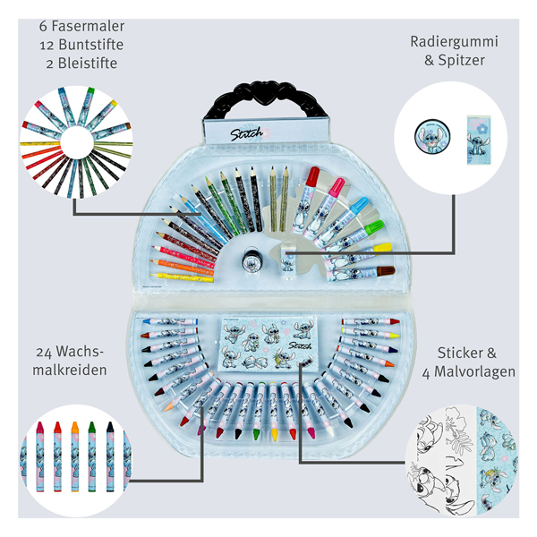 Étui à colorier Stitch, 51 pcs.