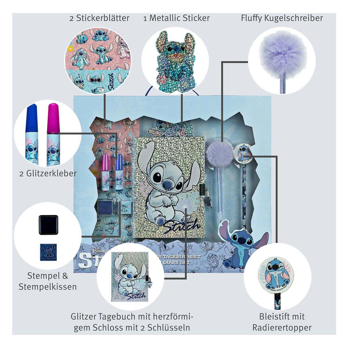 Stitch Glitter Dagboek Set