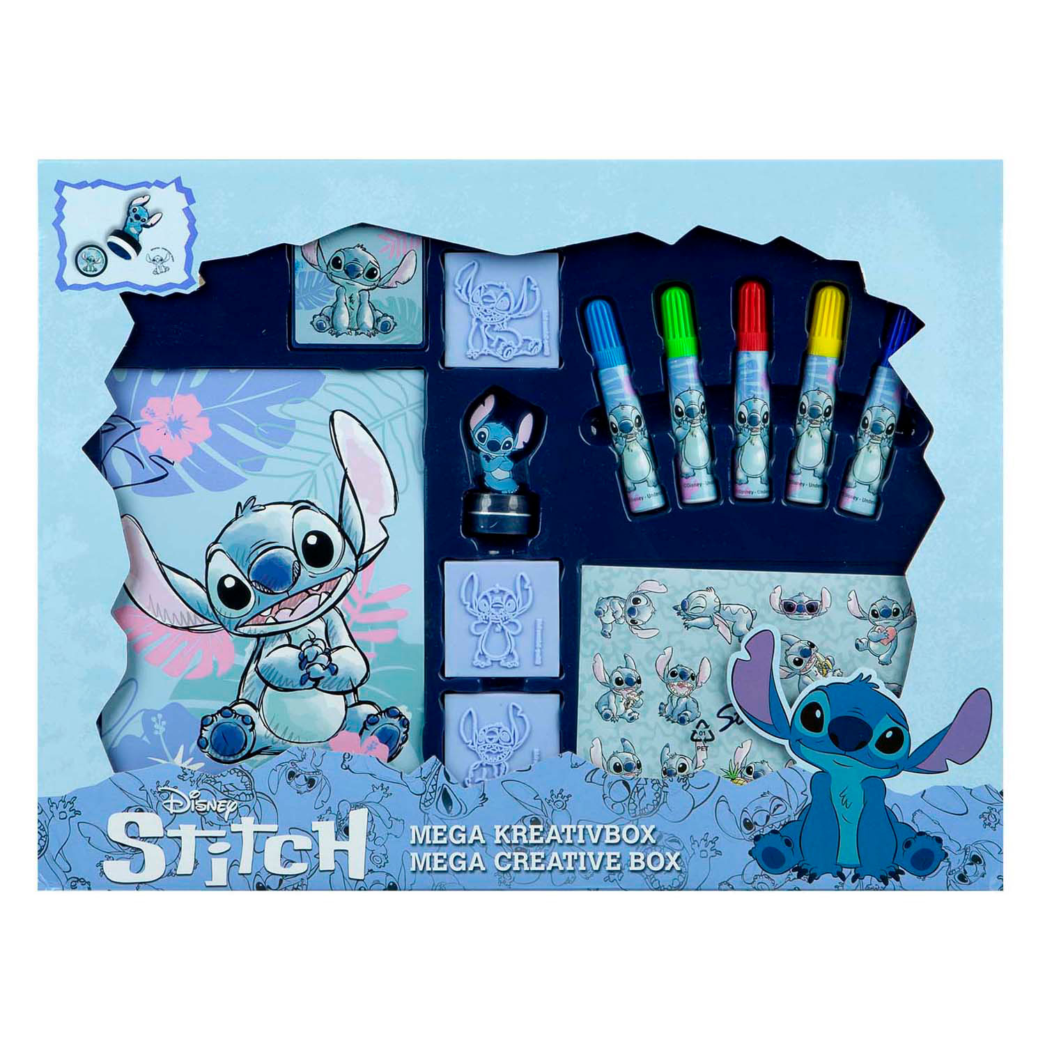 Méga tampon et jeu de couleurs Stitch