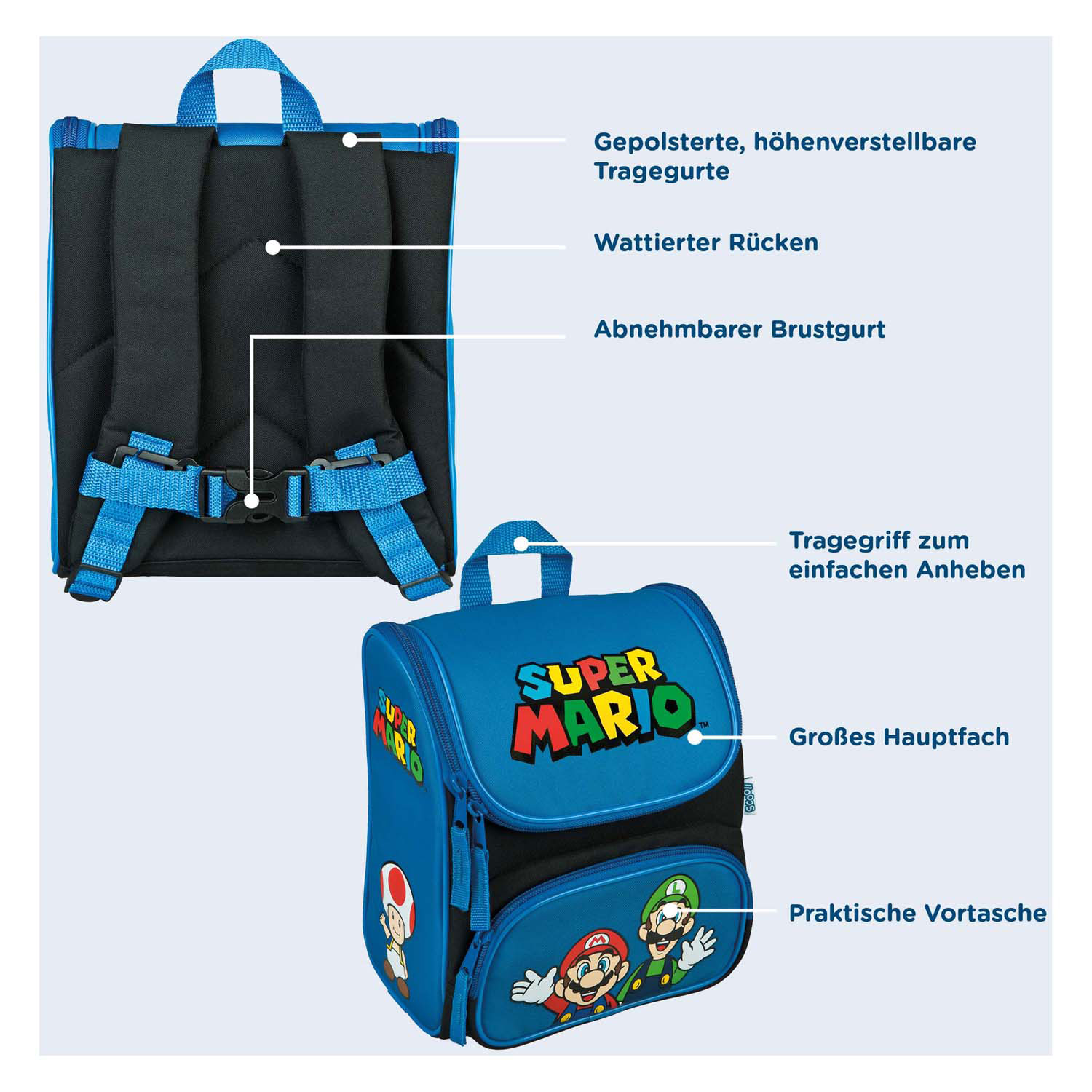 School Rugzak Super Mario Blauw