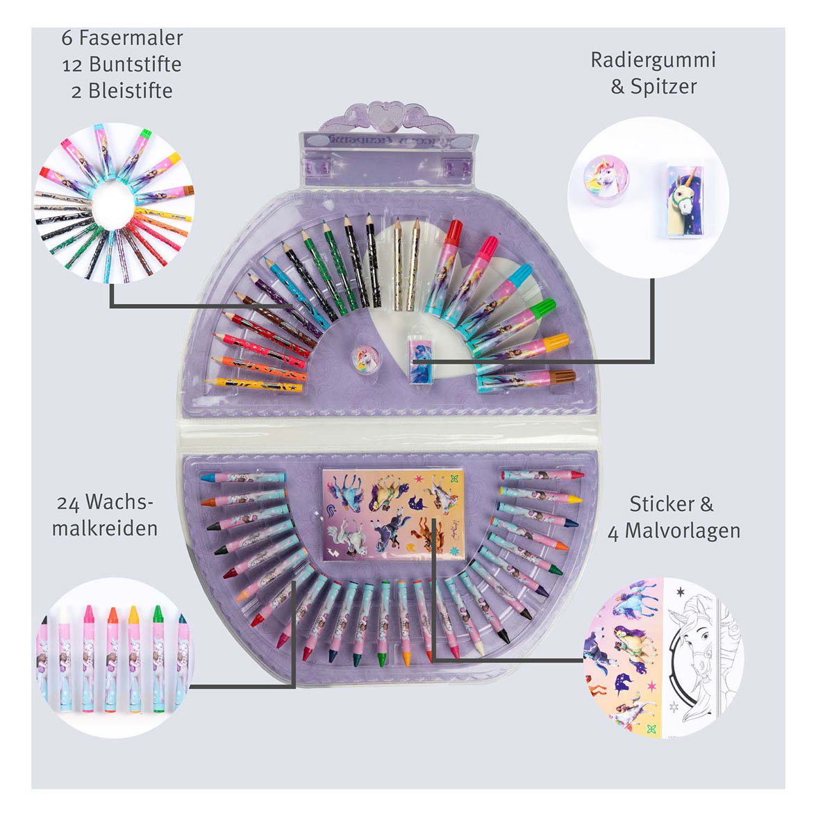 Unicorn Academy Kleurkoffer, 51dlg