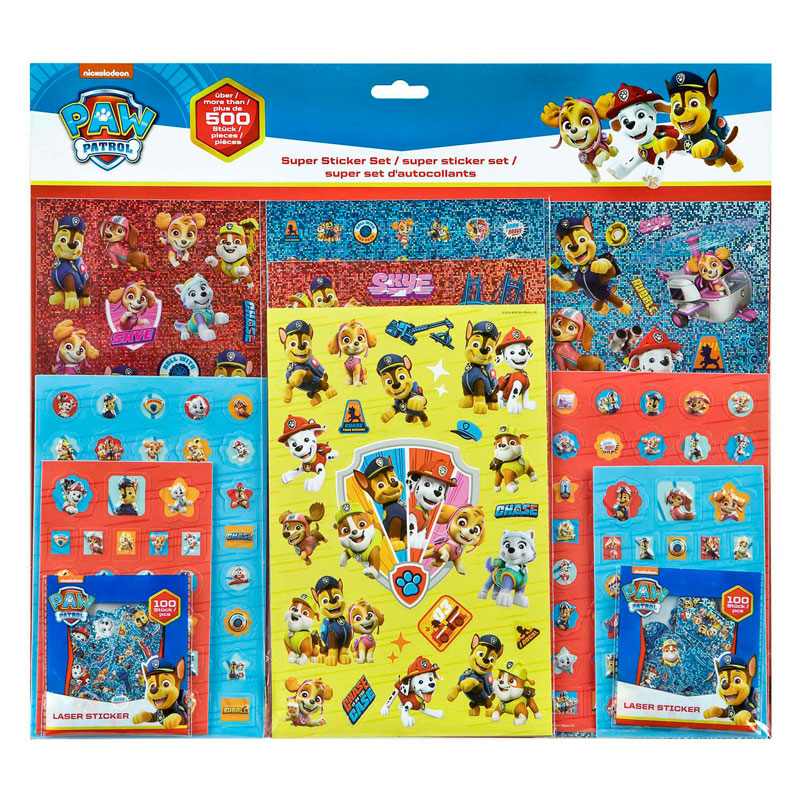 Super Stickerset PAW Patrol, 500dlg.