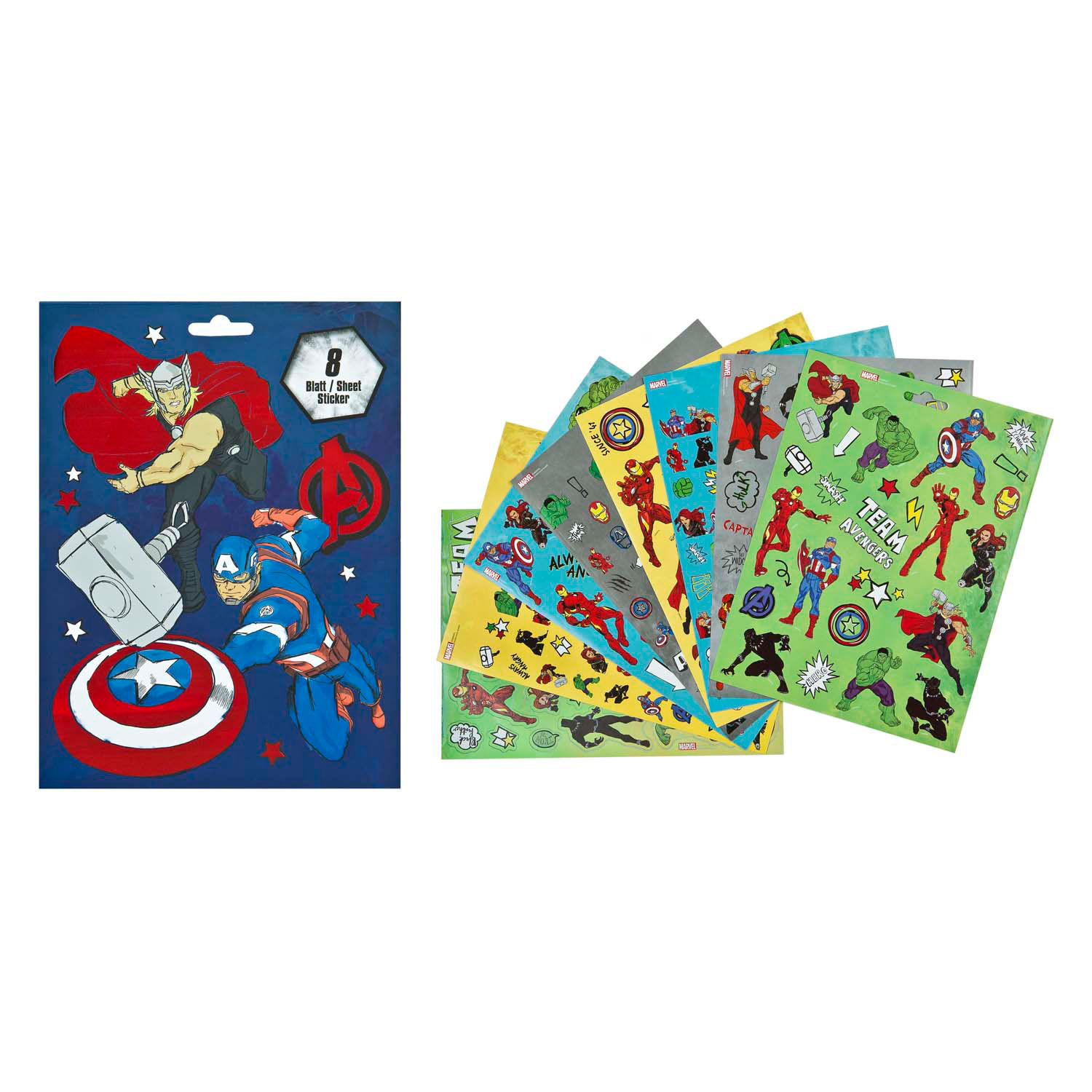 Stickerboek Avengers met 8 Vellen