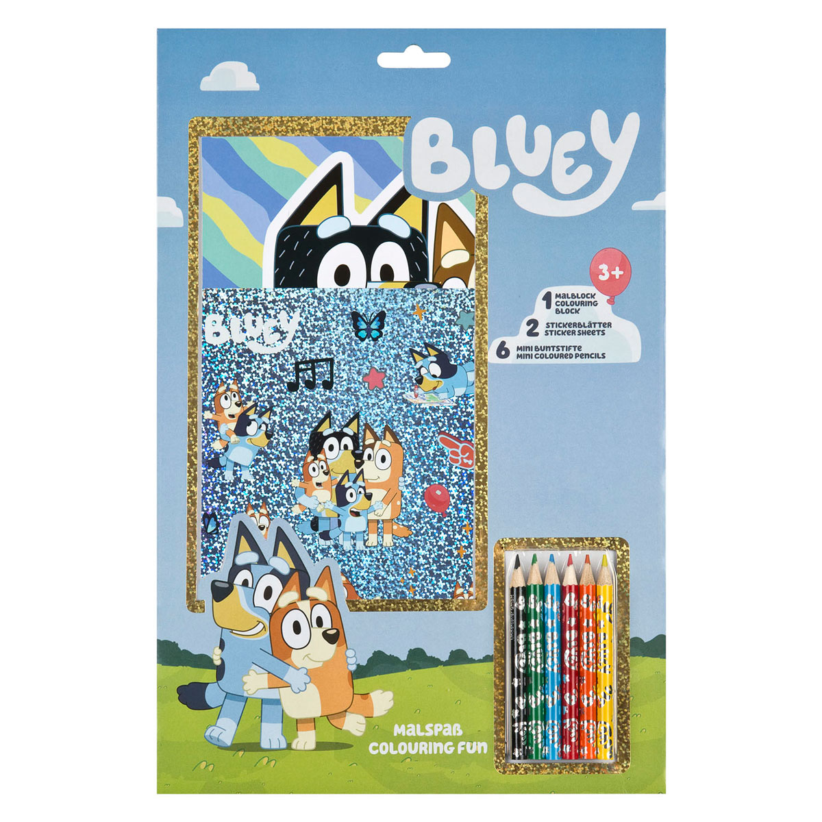 Kleurblok Bluey met Kleurpotloden en Stickers