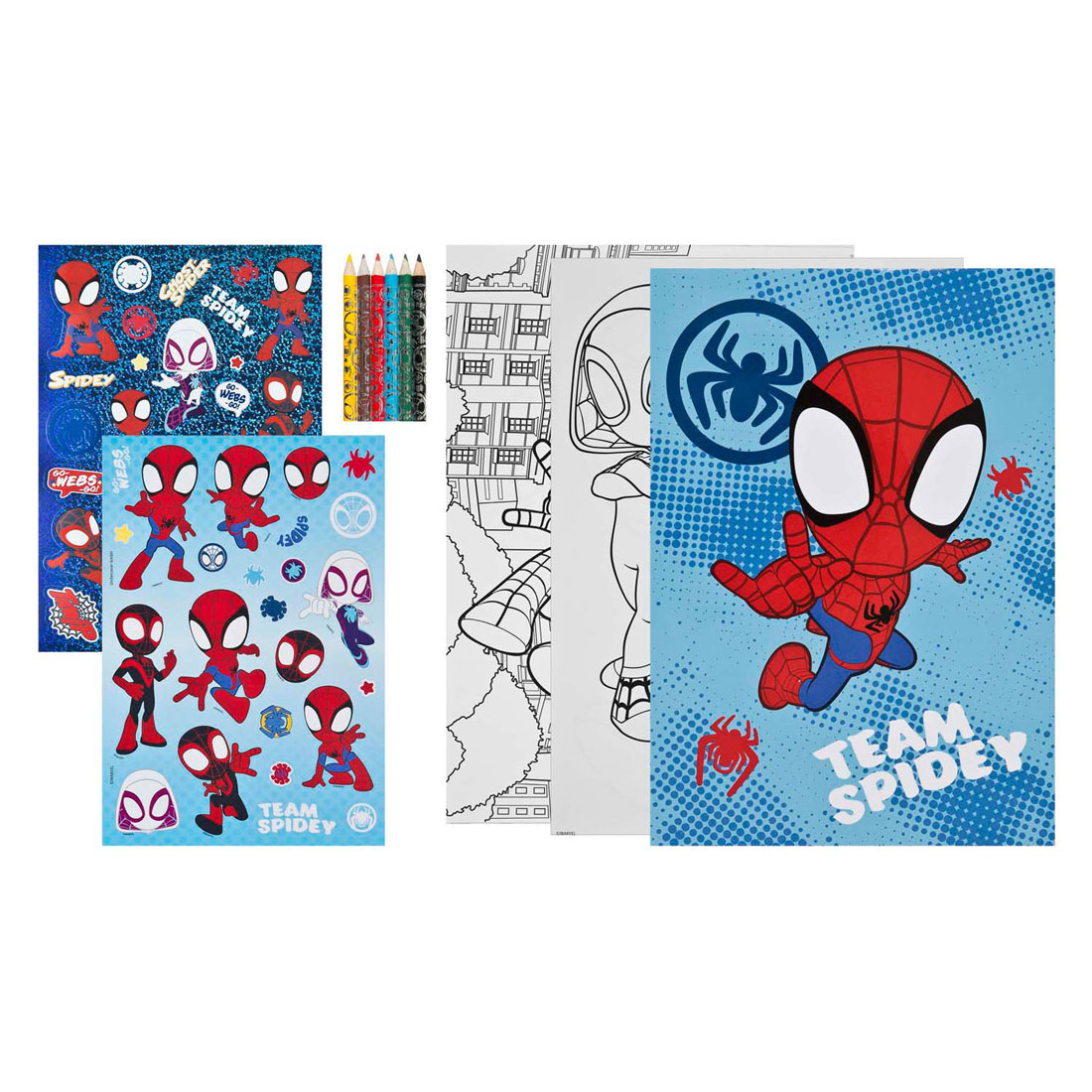 Kleurblok Spidey met Kleurpotloden en Stickers