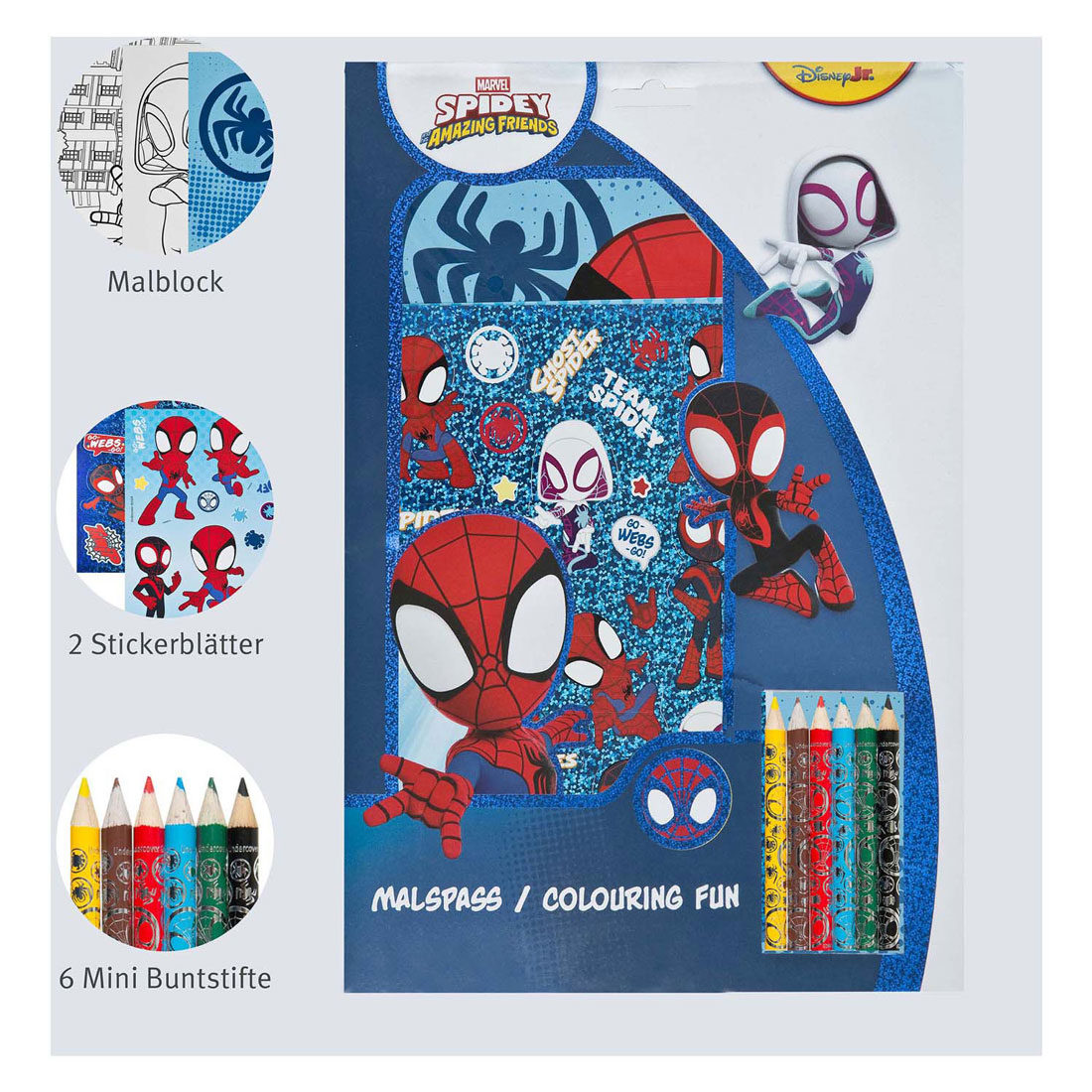 Kleurblok Spidey met Kleurpotloden en Stickers