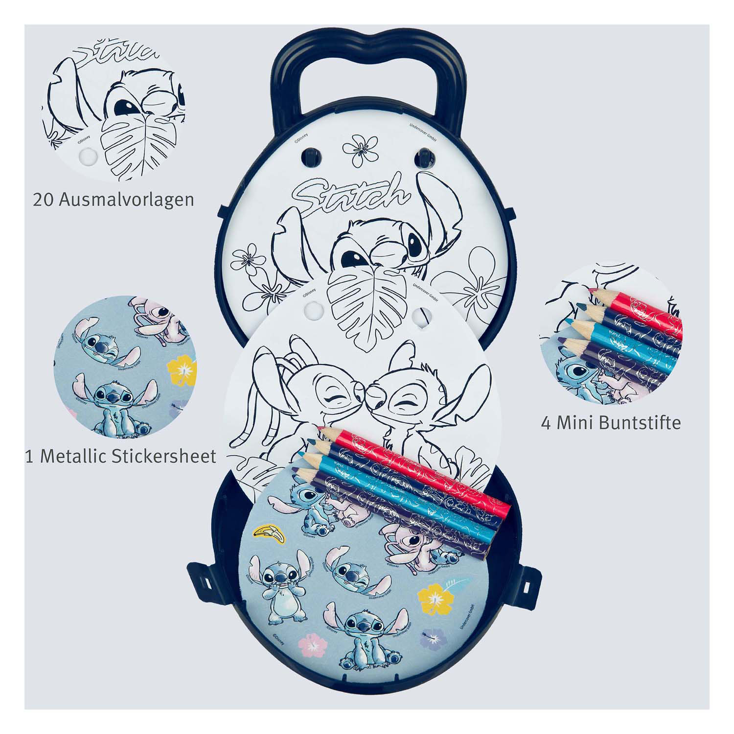 Kleurset To Go Stitch met Kleurpotloden en Stickers