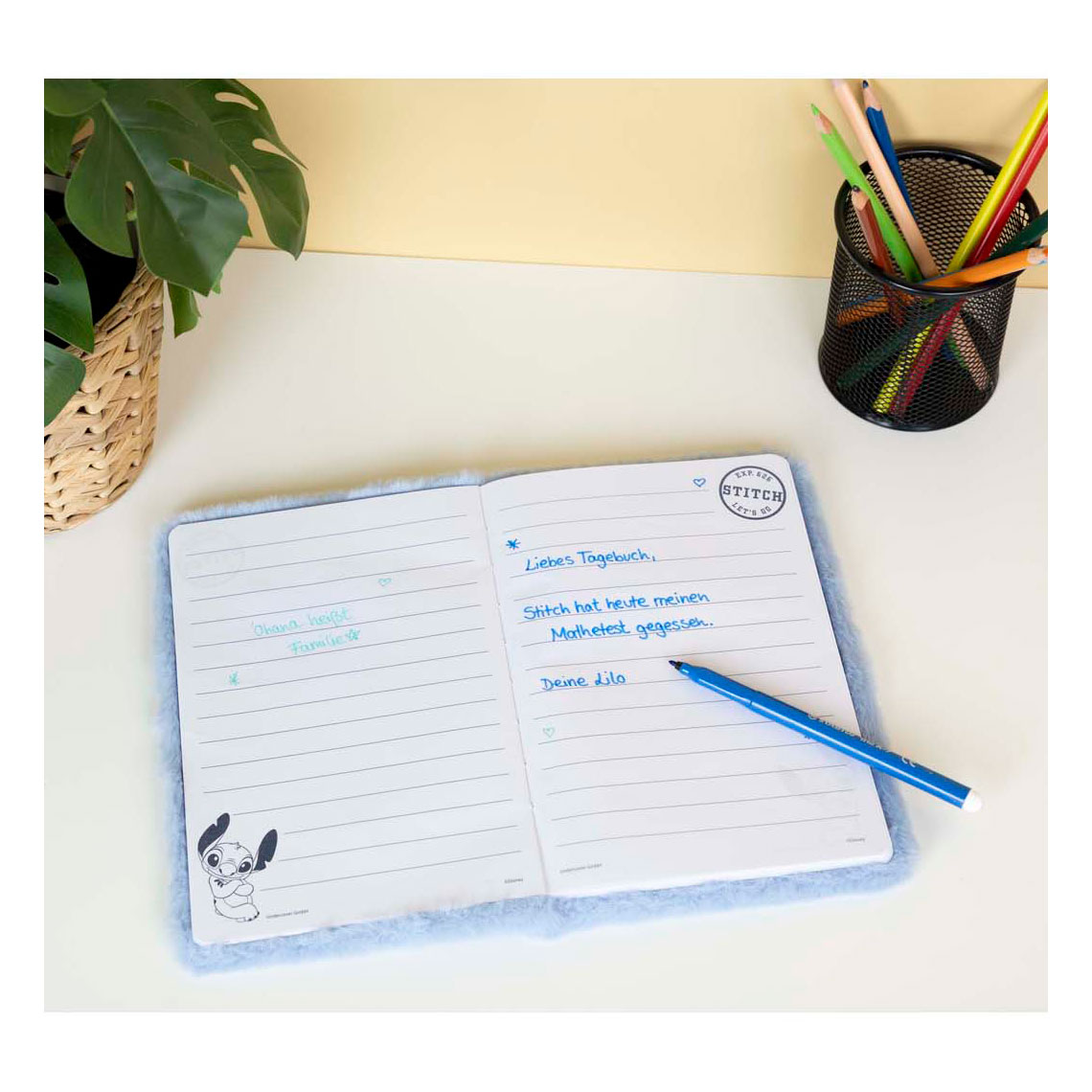 Carnet en peluche A5 Stitch