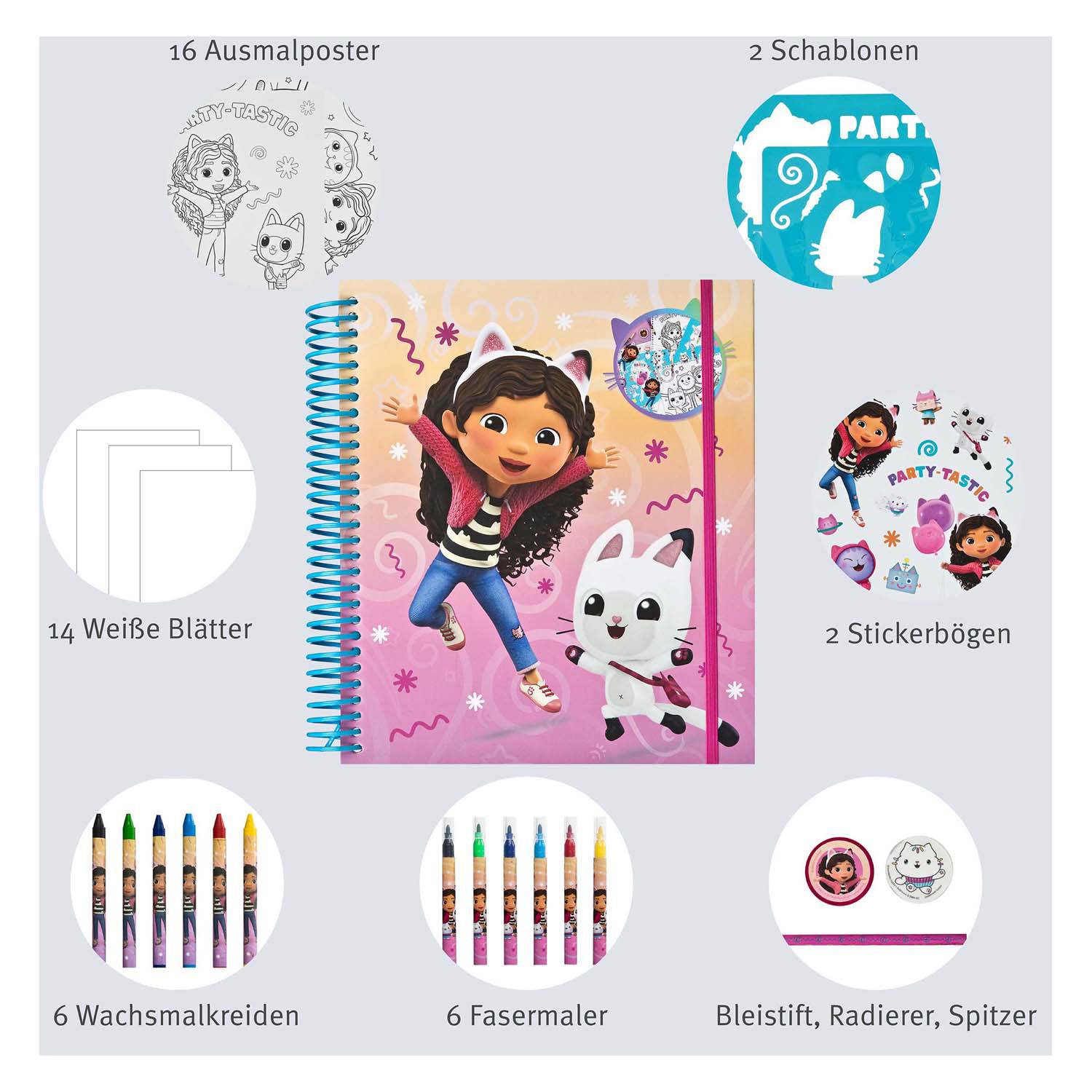 Stencil en Kleur Set Gabby's Poppenhuis - 49dlg.