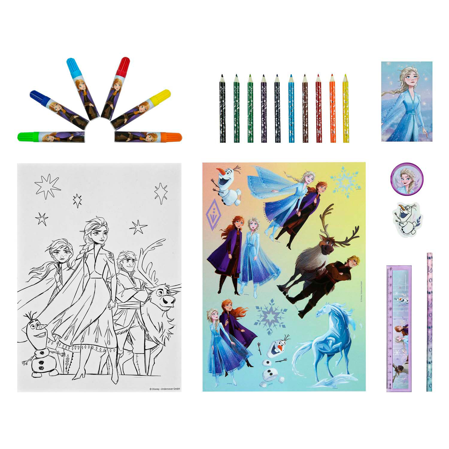 Tour de papeterie Frozen - 35 pièces.