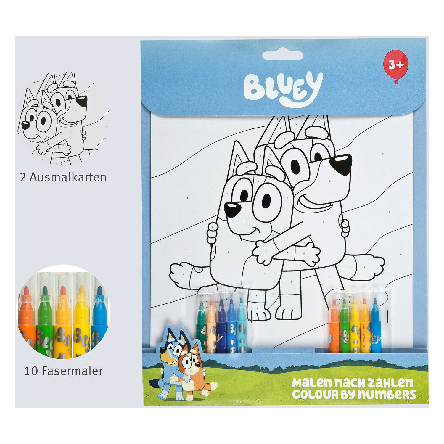 Kleuren op Nummer Set Bluey