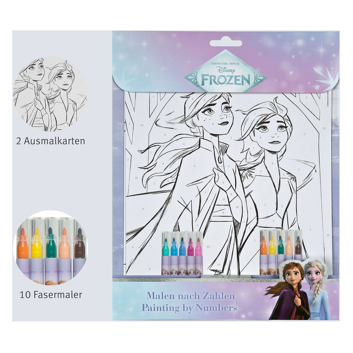 Kleuren op Nummer Set Frozen