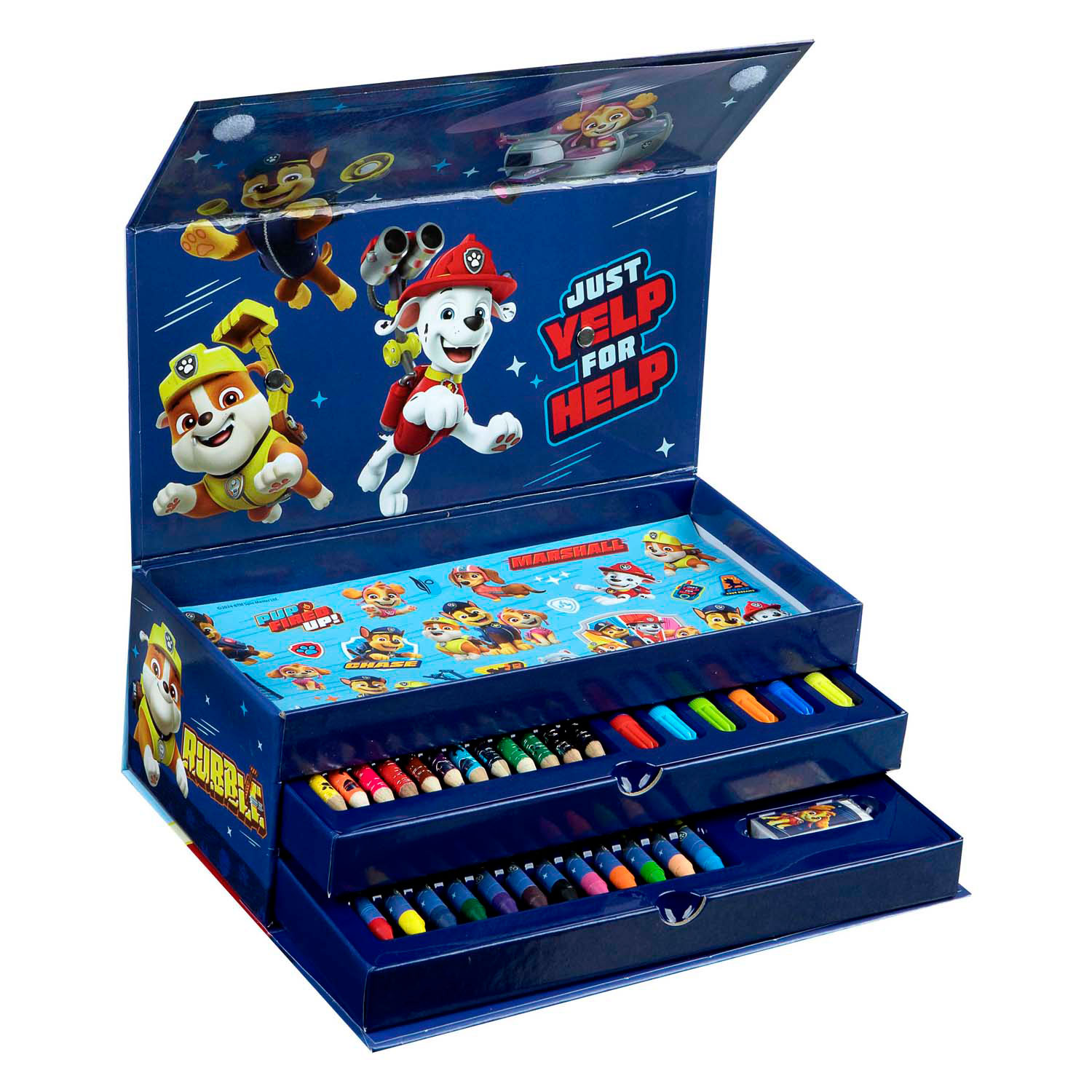 Coffret de coloriage Pat' Patrouille - 44 pièces.