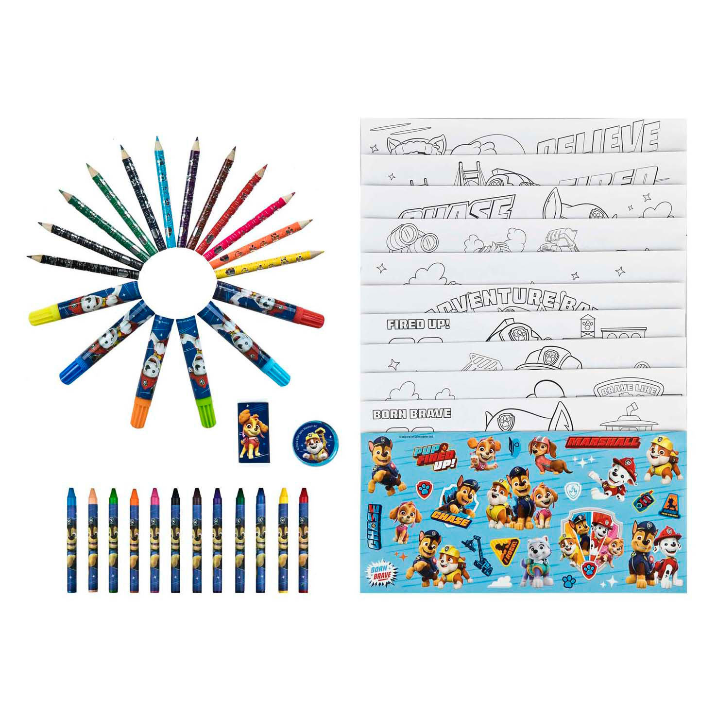 Coffret de coloriage Pat' Patrouille - 44 pièces.
