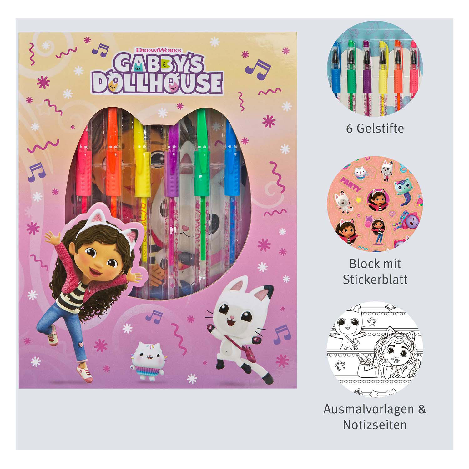 Kleurset met Gelpennen Gabby's Poppenhuis
