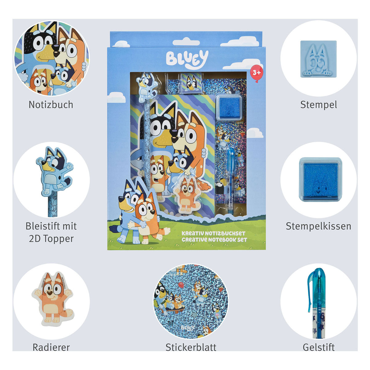 Bluey Notizblock-Set - 7-teilig.