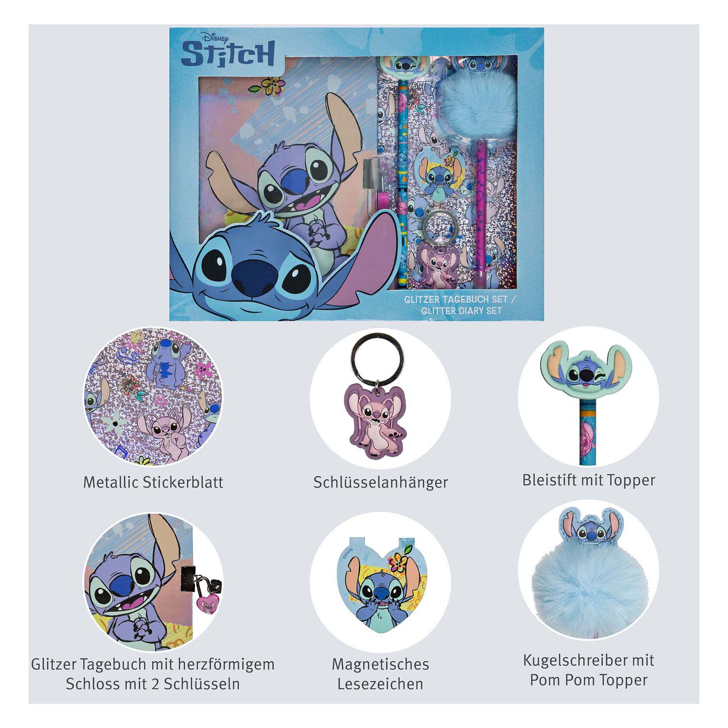 Glitter Dagboek Set Stitch - 6dlg.