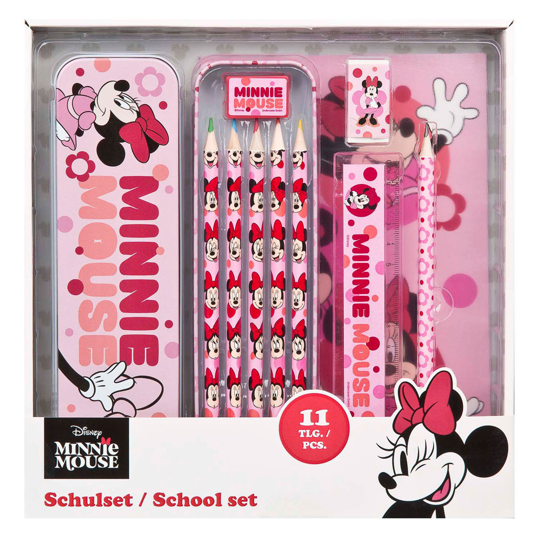 Ensemble de papeterie Minnie Mouse - 11 pièces.